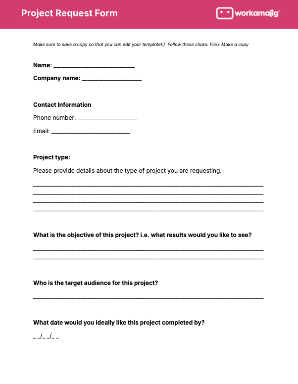 Project Request Form Free Template Workamajig S Solution - Download Beautiful Dark Wallpaper | HD